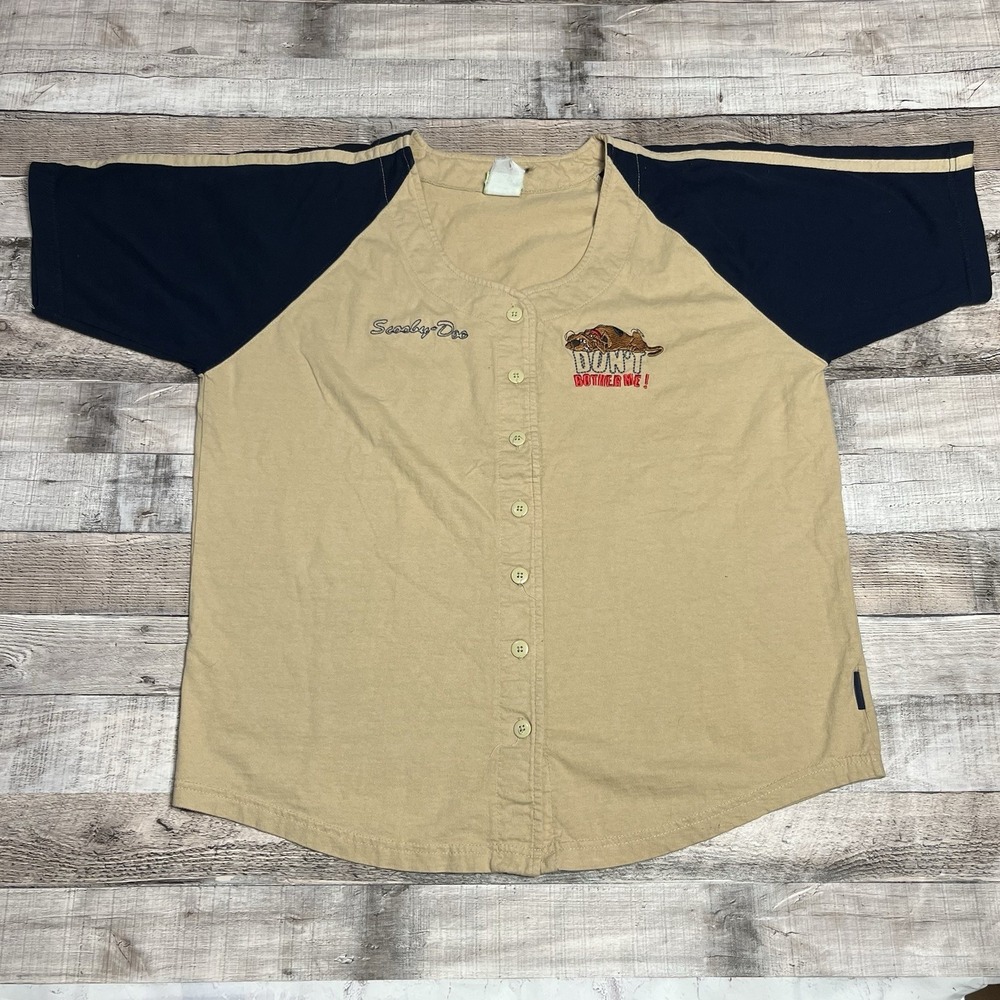 Scooby Doo Jersey Size XL Beige Vintage 2000s Hannah Barbera Cartoon Nostalgia